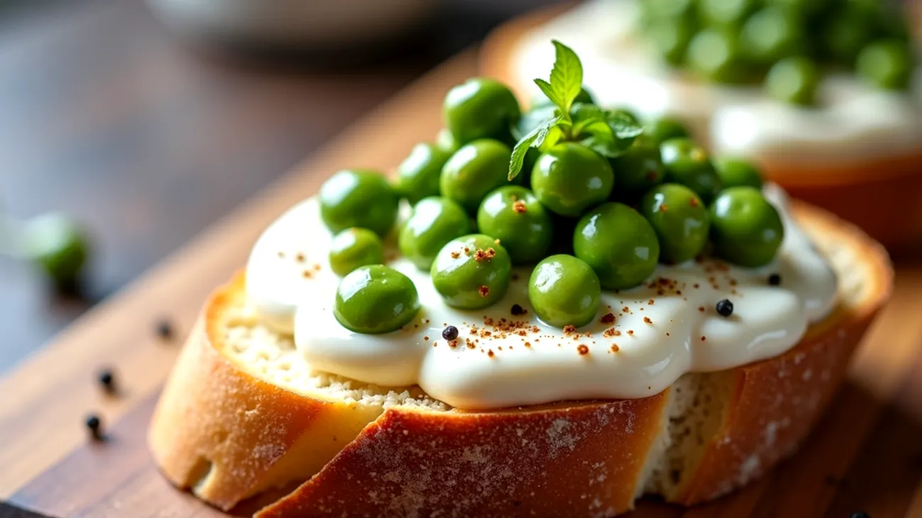 spuma di ricotta acciughe fave croccanti"